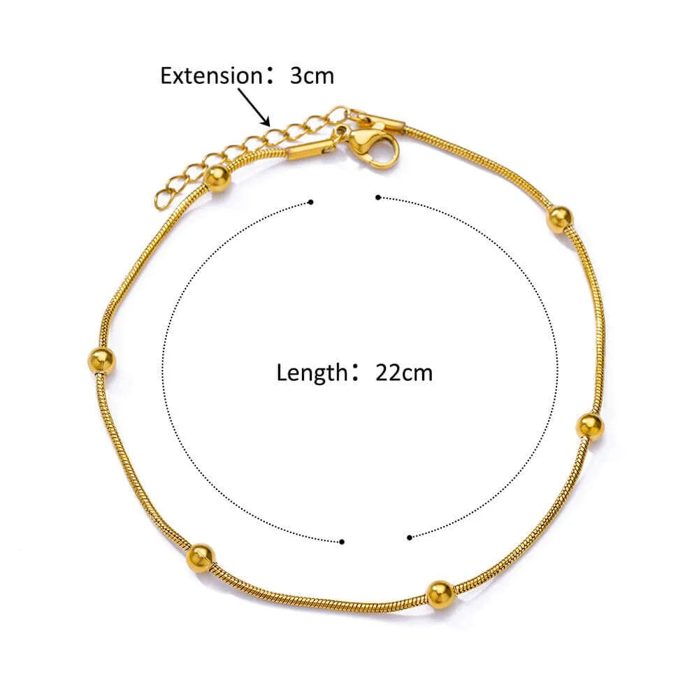 Stainless Steel Beads Anklet Leg or Bracelets
