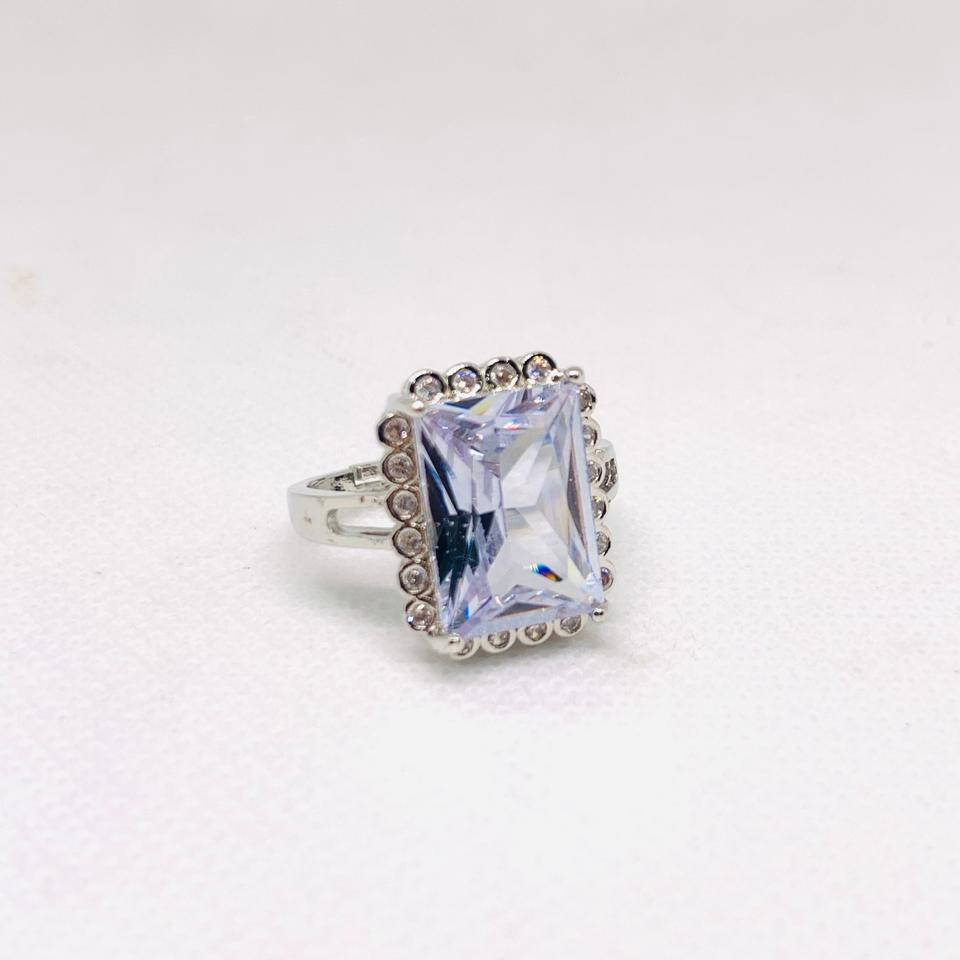 Band Rings Vintage Nickel silver Gemstone Wedding Party Rings for Women