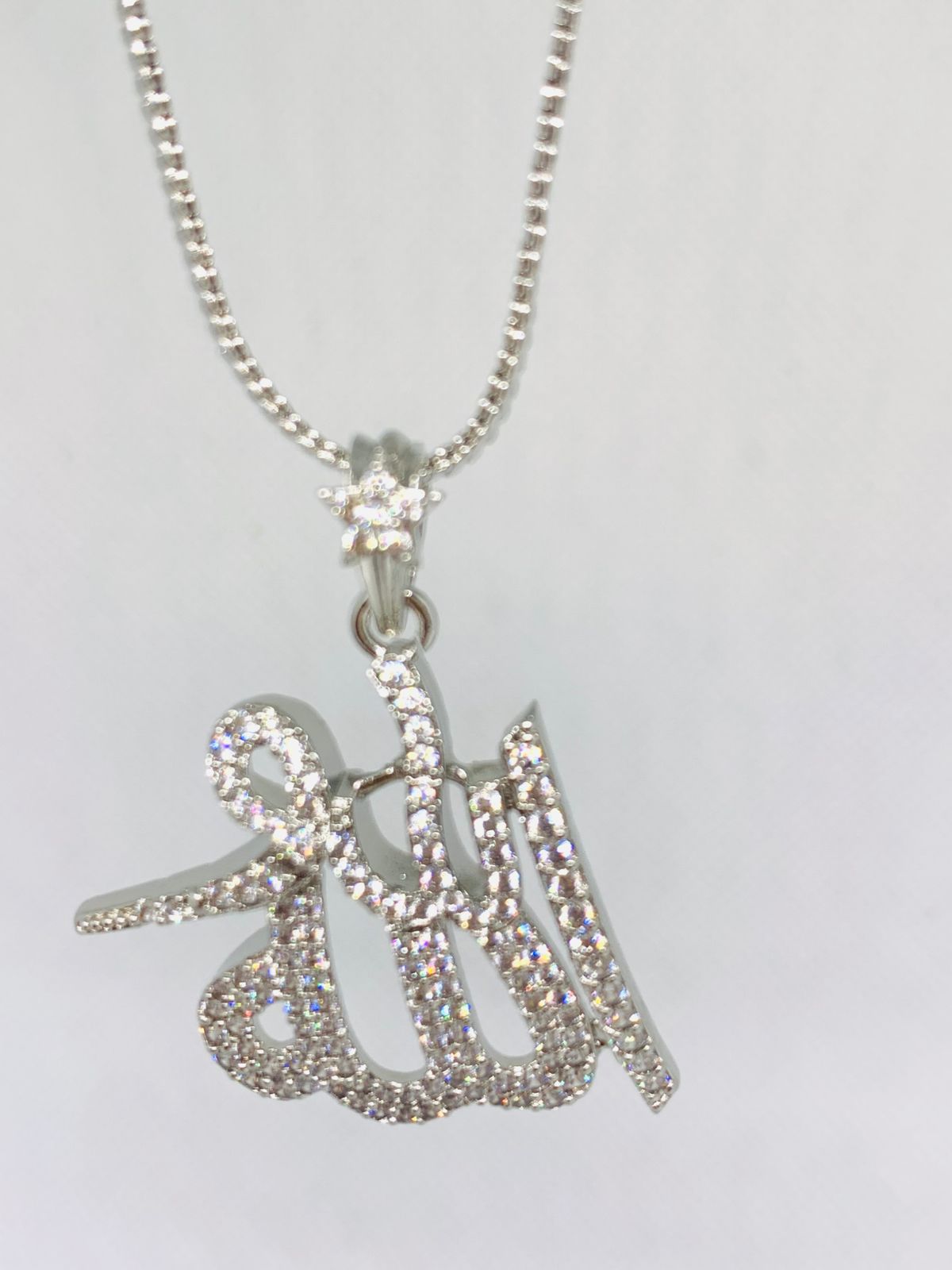 Zirconia Gold Plated Calligraphy Allah Pendent