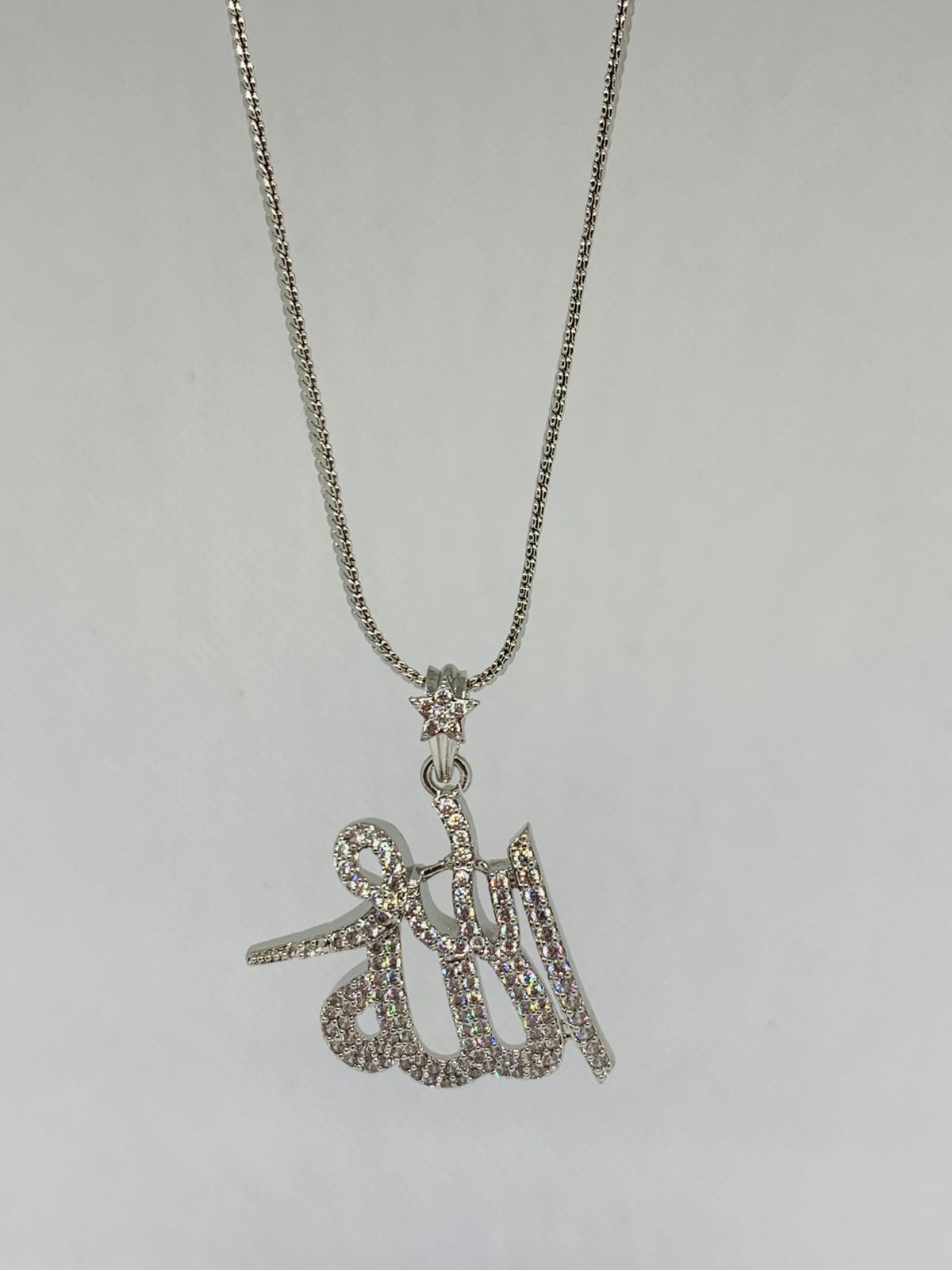 Zirconia Gold Plated Calligraphy Allah Pendent