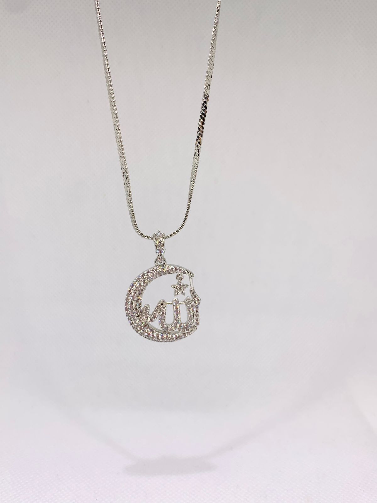 Zirconia Gold Plated Calligraphy Allah Pendent
