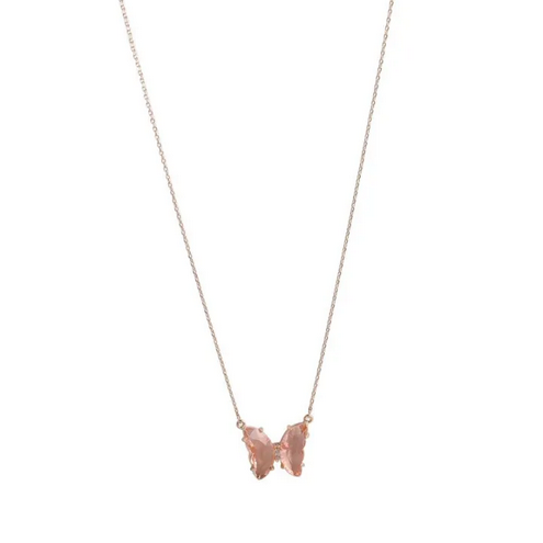 Trendy Colorful Butterfly Necklaces For Women Crystal Butterfly Pendant