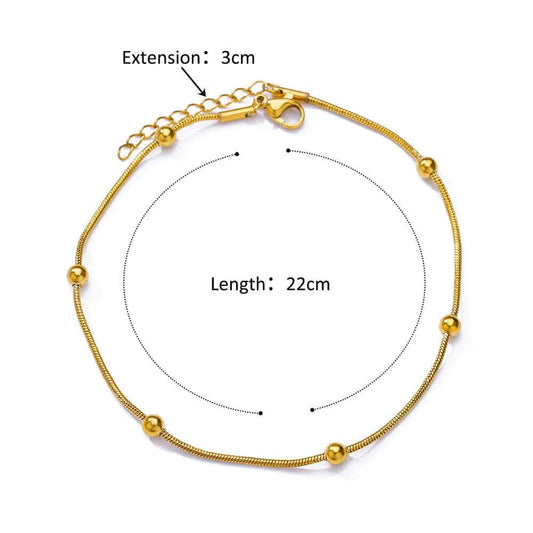 Stainless Steel Beads Anklet Leg or Bracelets