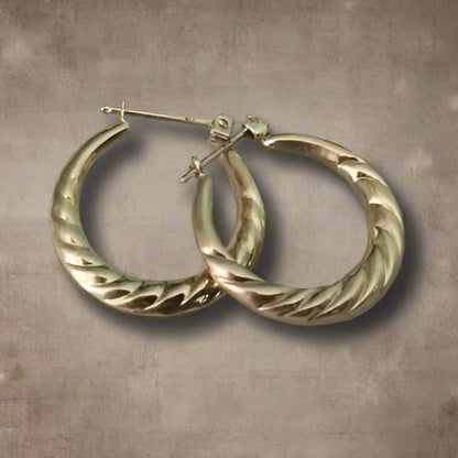 Gold-plated Small Twist Hoop Earrings