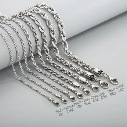 Elegant Stainless Steel Rope Chain Twisted Bracelets