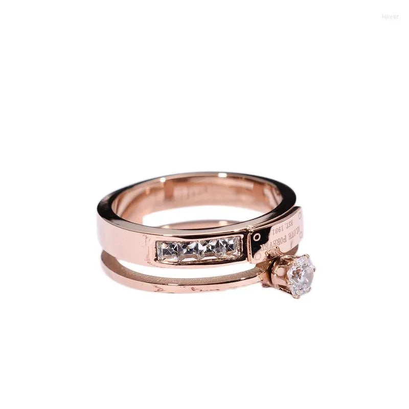 925 sterling Rose Gold Cluster Diamond Ring