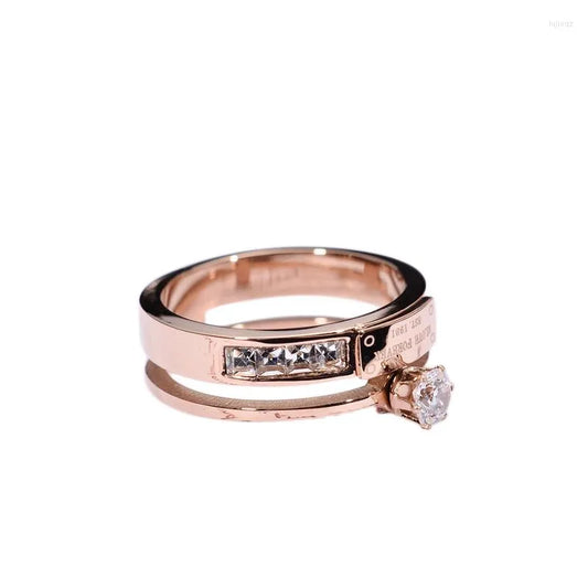 925 sterling Rose Gold Cluster Diamond Ring