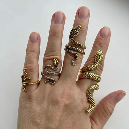 Antique Golden Snake Rings - Adjustable Rings