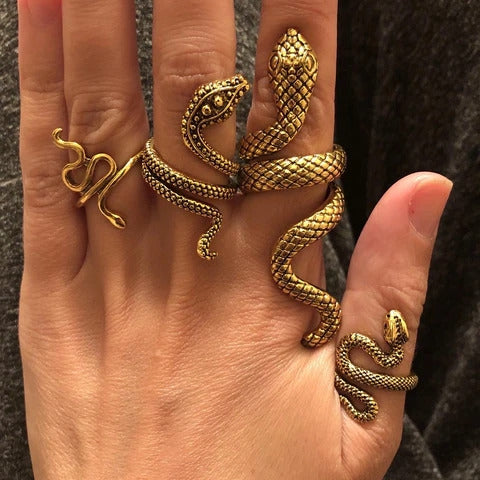 Antique Golden Snake Rings - Adjustable Rings
