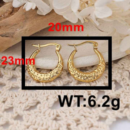 Luxury 18K Gold Plated Printed Hoop Earrings Stainless Steel Solid Chunky Hoop Earrings for Women