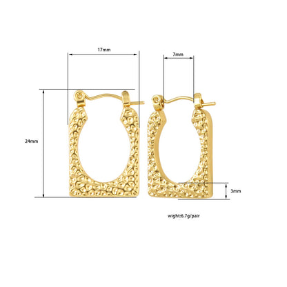 Unique Flower Pattern Hoop Earrings Fashion Women's Gold Plated Earrings