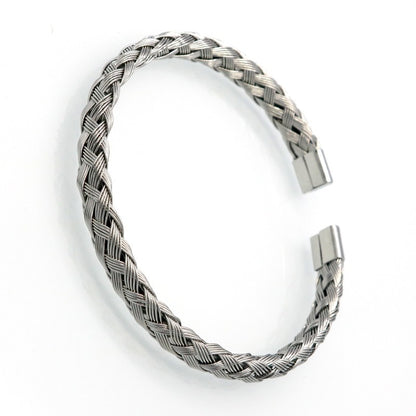 HC Adjustable Wire Rope Bracelet Stainless Steel 8mm Bangle Set Ladies Men