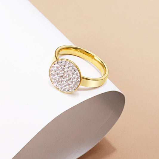 Stainless Steel Ring with stones Cross-border Hot Selling Titanium Steel Ring Female