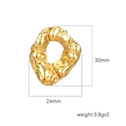 Gold Plated Stainless Steel Earrings Jewelry Gift Stainless Steel Irregular Texture Chunky Earrings for Women