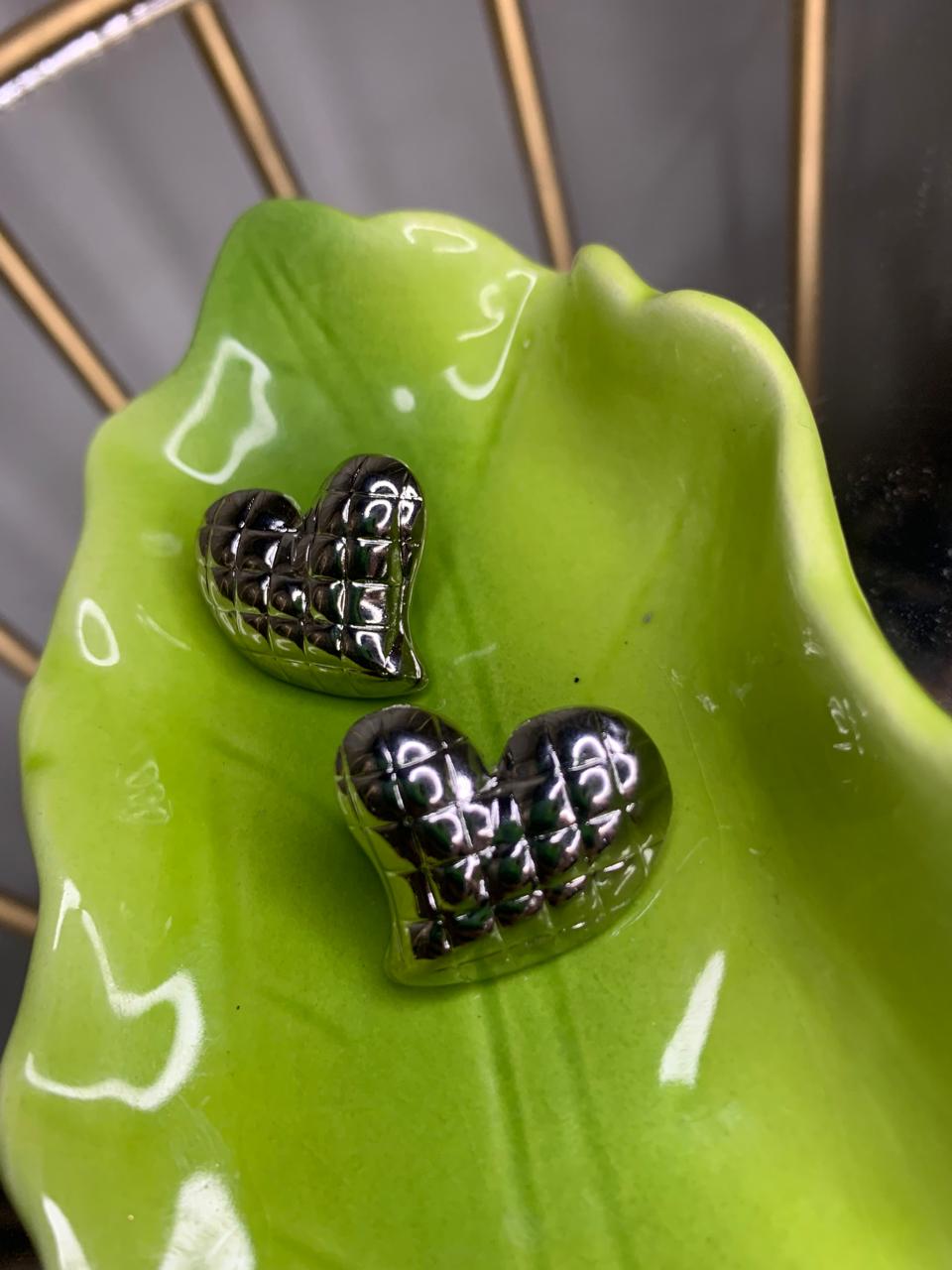 Elegant Stainless steel Silver Heart shape Earrings