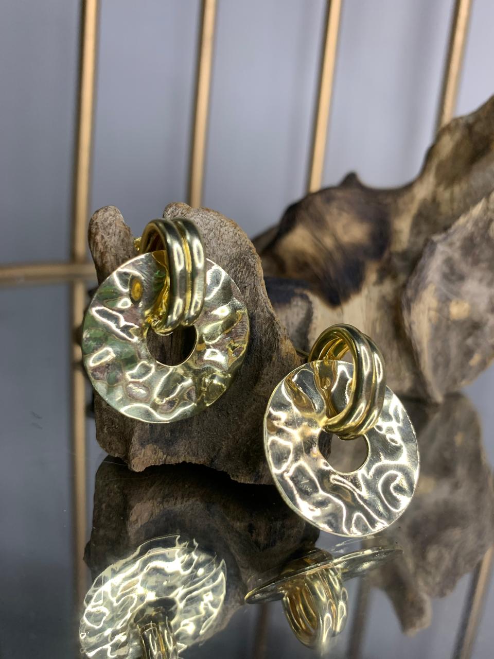 Greek Twist Hoop Earrings in Gold Stainless Steel