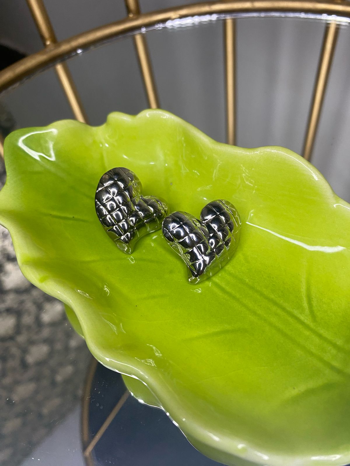 Elegant Stainless steel Silver Heart shape Earrings