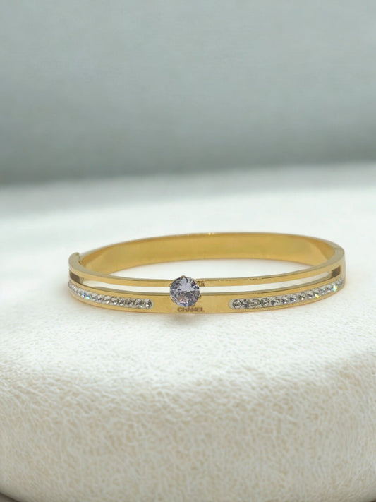 Luxury Rhinestone Stainless Steel Bangles Bracelet