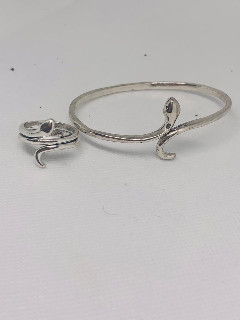 Versatile Adjustable Snake Bracelet and Ring Set for Girl Women