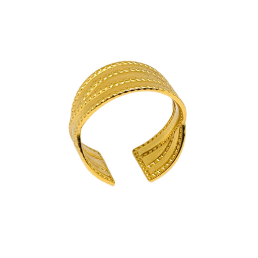 Stainless Steel Ring for Women, Adjustable Open Ring, Fine Statement Fashion Jewelry