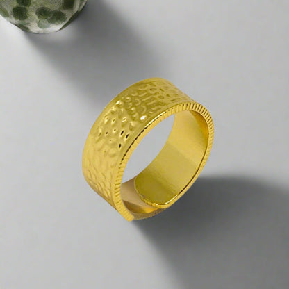 Stainless Steel Ring for Women, Adjustable Open Ring, Fine Statement Fashion Jewelry