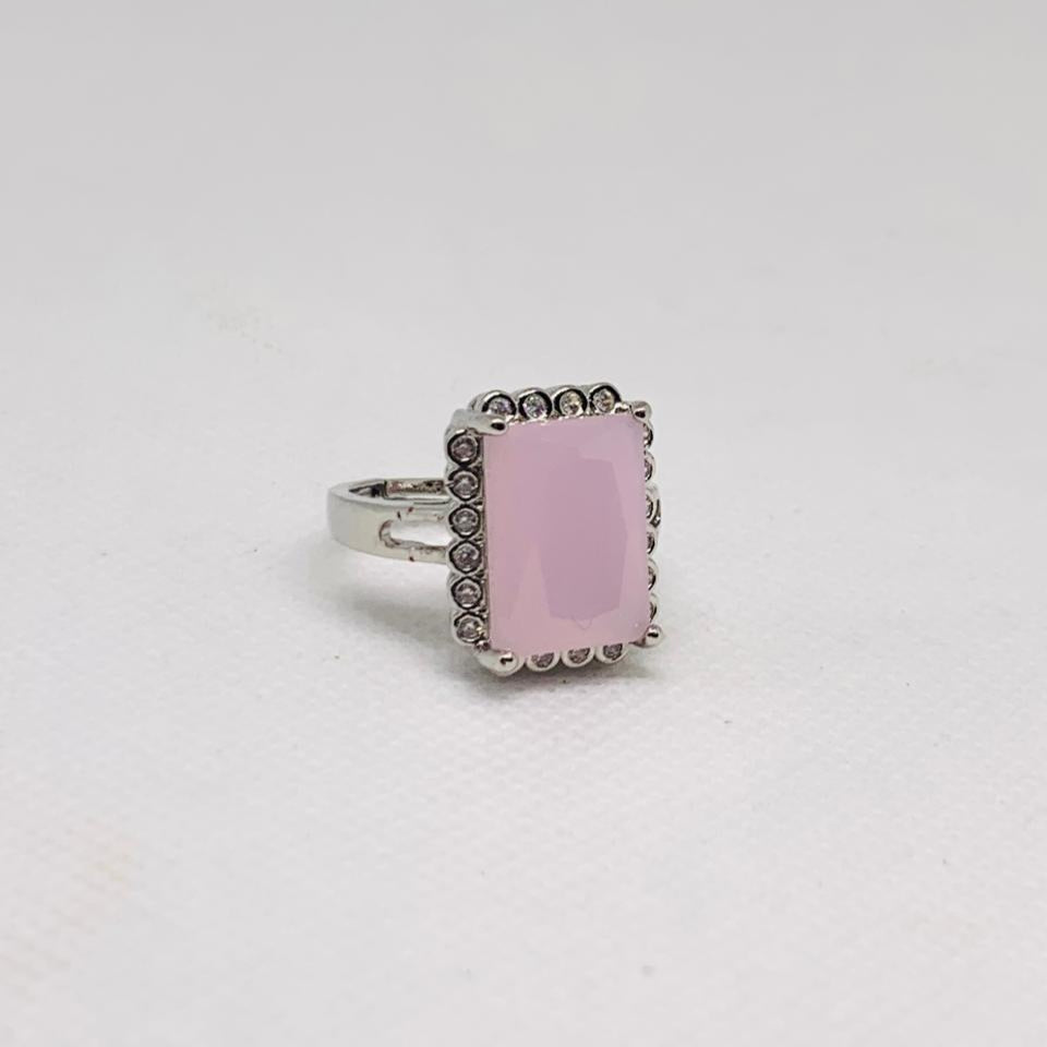Band Rings Vintage Nickel silver Gemstone Wedding Party Rings for Women