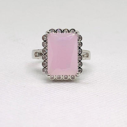 Band Rings Vintage Nickel silver Gemstone Wedding Party Rings for Women
