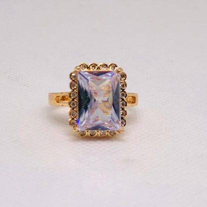 Band Rings Vintage Nickel silver Gemstone Wedding Party Rings for Women