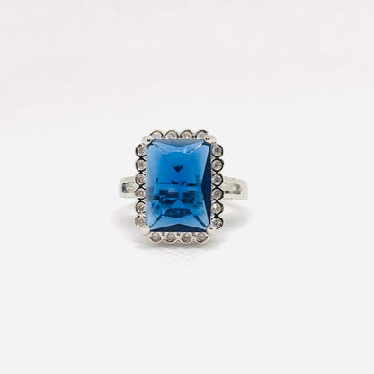 Band Rings Vintage Nickel silver Gemstone Wedding Party Rings for Women