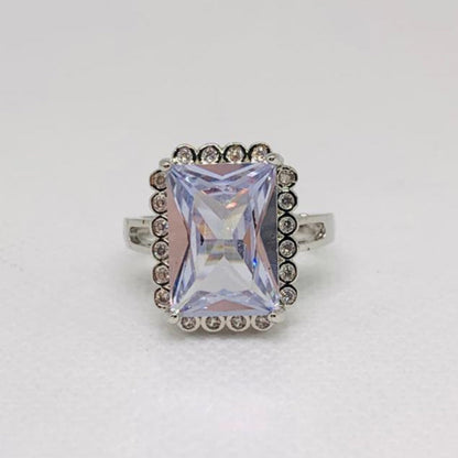 Band Rings Vintage Nickel silver Gemstone Wedding Party Rings for Women