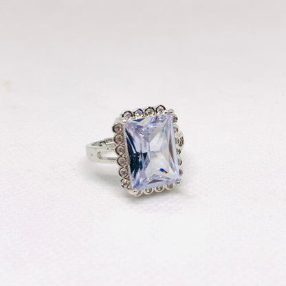 Band Rings Vintage Nickel silver Gemstone Wedding Party Rings for Women