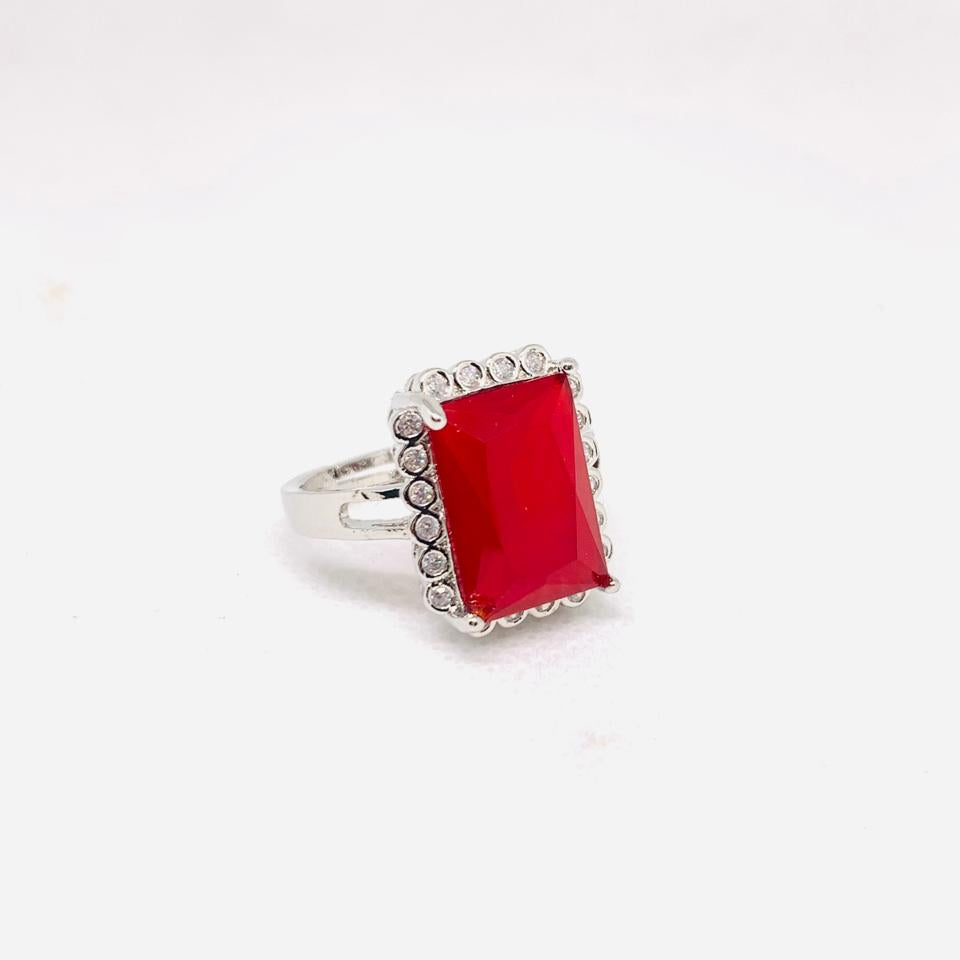 Band Rings Vintage Nickel silver Gemstone Wedding Party Rings for Women