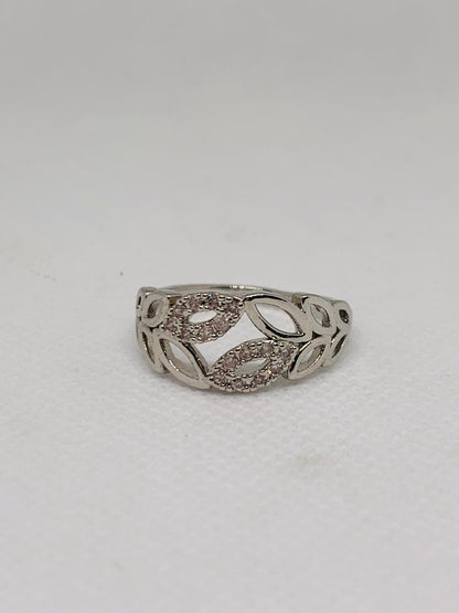 Simulated Sparkling Silver Cluster Ring Gift for Women – Statement Piece