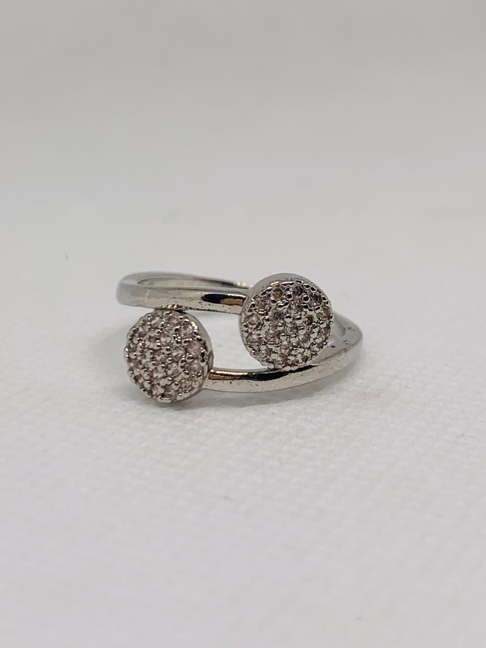 Simulated Sparkling Silver Cluster Ring Gift for Women – Statement Piece