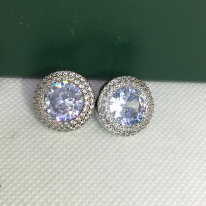 2pcs/set High Quality Round Zircon Jewelry Set Necklace and Earrings