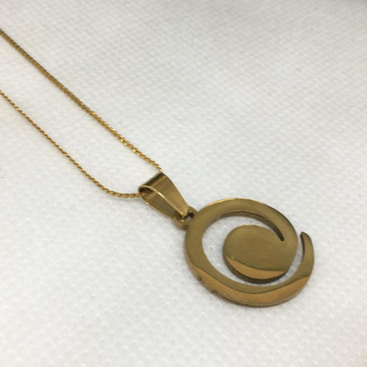Sleek Swirl Thai Stainless Steel Pendant Chain | Cyclone Tornado Turbulence Jewelry