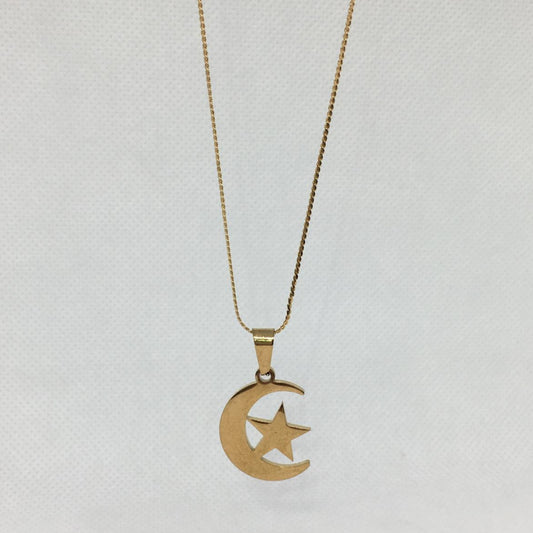 Premium Quality Stainless Steel Moon Star Necklace
