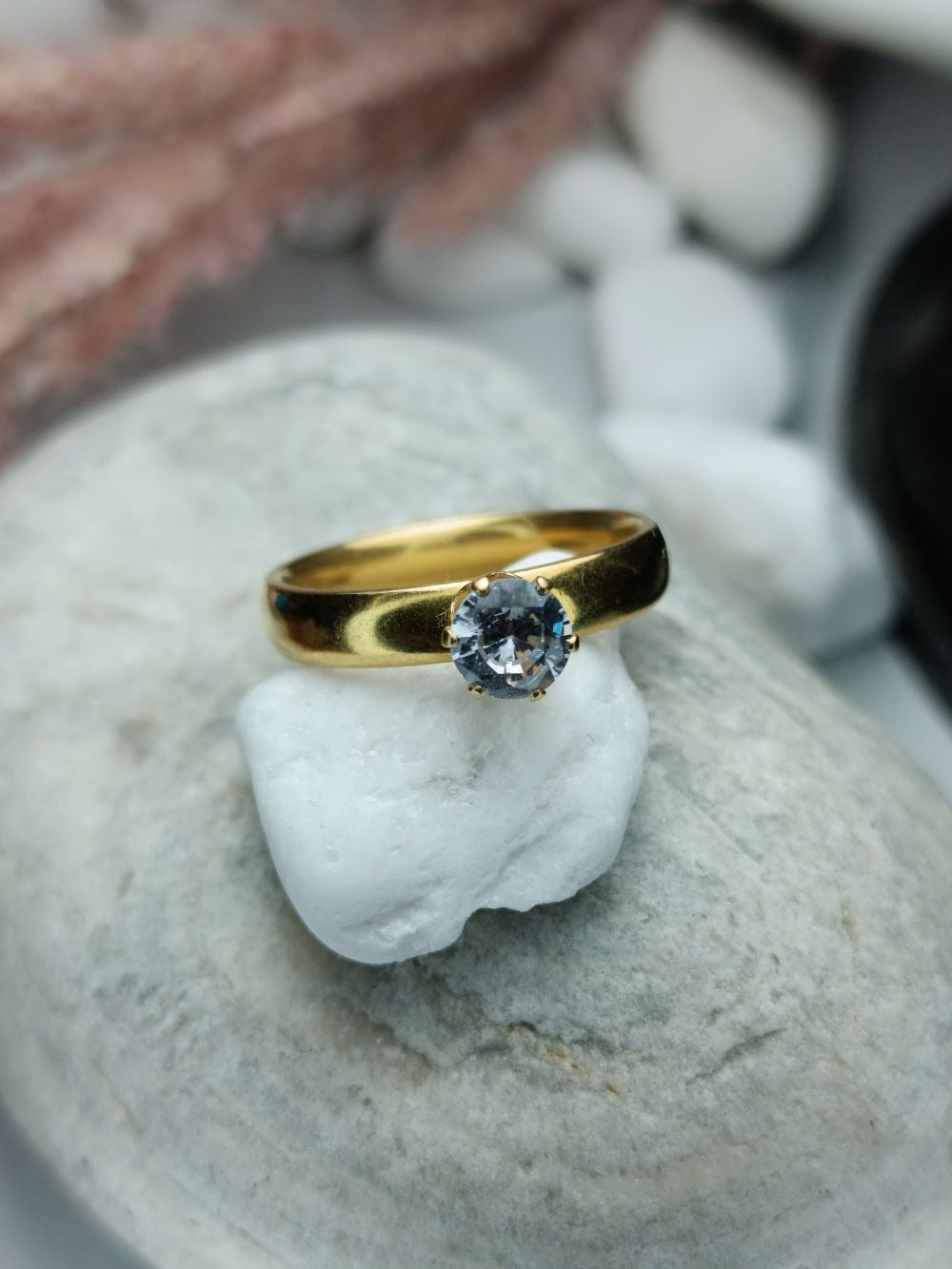 Ring with transparent stone Stainless Steel