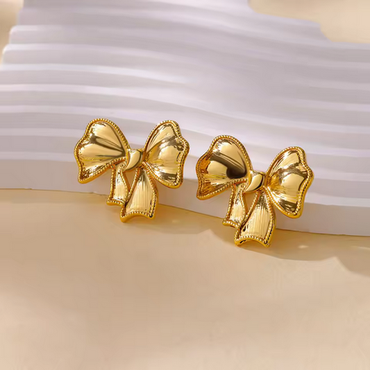 Bow Stainless Steel Stud Earrings for Women