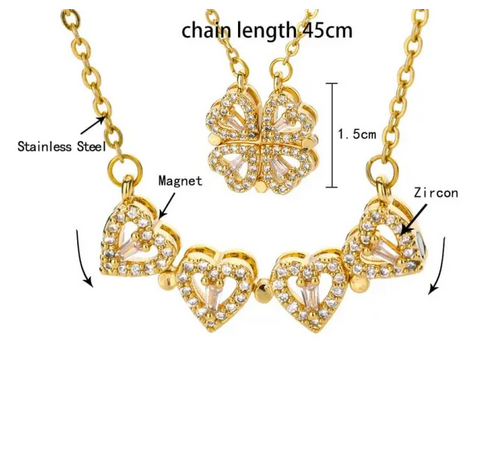 Luxury four-leaf clover pendant necklace