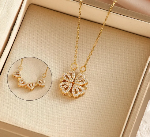 Luxury four-leaf clover pendant necklace