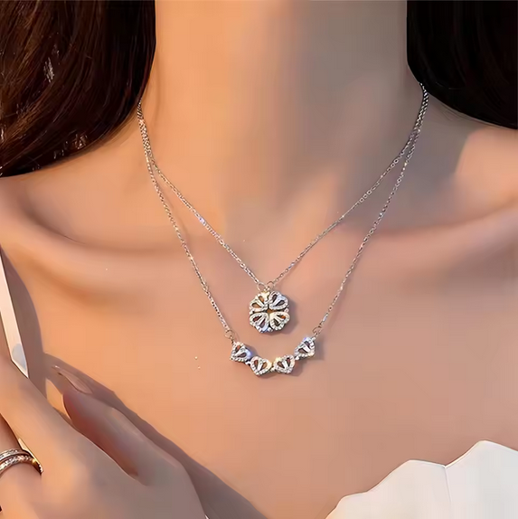 Luxury four-leaf clover pendant necklace
