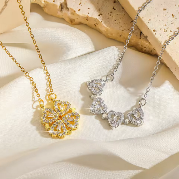 Luxury four-leaf clover pendant necklace