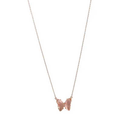 Trendy Colorful Butterfly Necklaces For Women Crystal Butterfly Pendant
