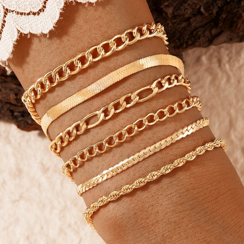 Retro Gold Metal Women Set Bracelet