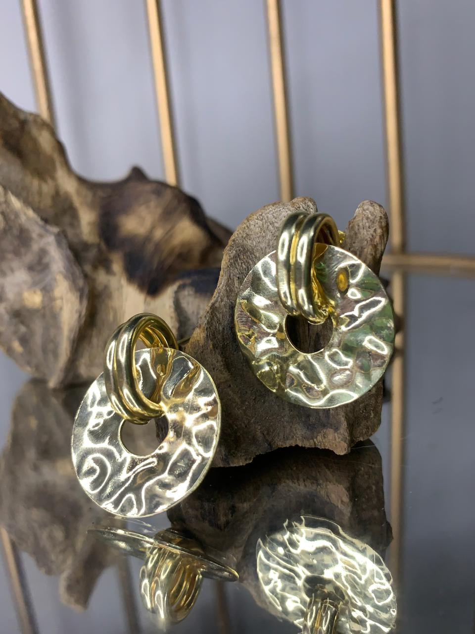 Greek Twist Hoop Earrings in Gold Stainless Steel