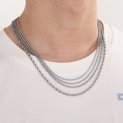 Elegant Stainless Steel Rope Chain Twisted Bracelets