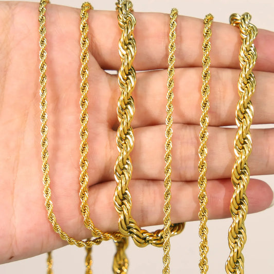 Elegant Stainless Steel Rope Chain Twisted
