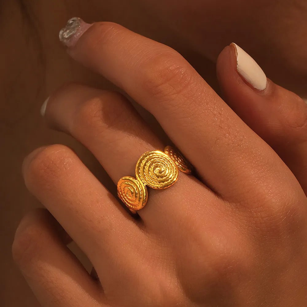 Stainless Steel Rings Minimalist Geometric Circular Thread Open  Design Ring For Women