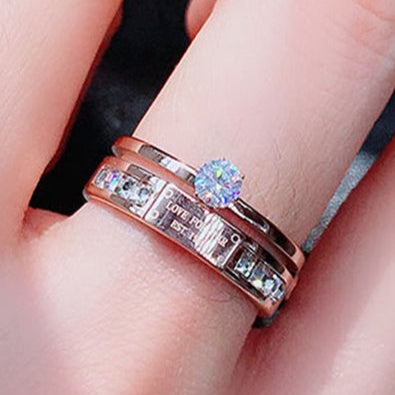 925 sterling Rose Gold Cluster Diamond Ring